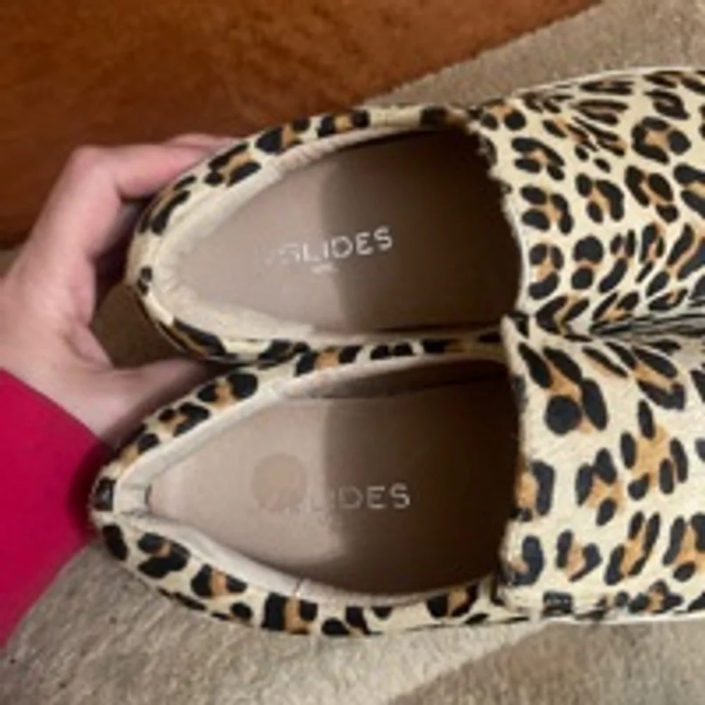 J Slides Leopard Print Sneakers Women's Size 8.5 Brown White